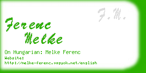 ferenc melke business card